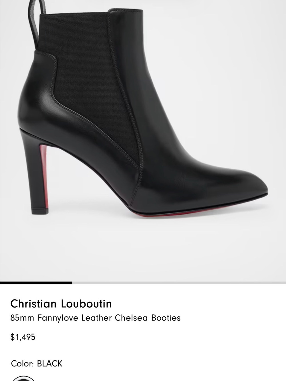 Christian Louboutin Black Leather Chelsea Ankle Booties with Red Sole